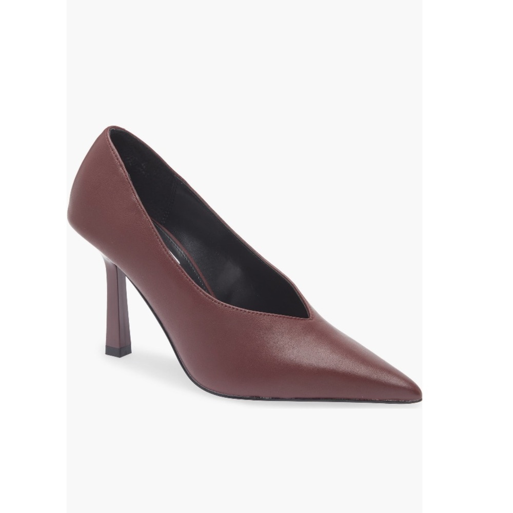 Steve Madden Cristen Pointed Toe Pump Burgundy Wine Leather Women’s 6 Stiletto